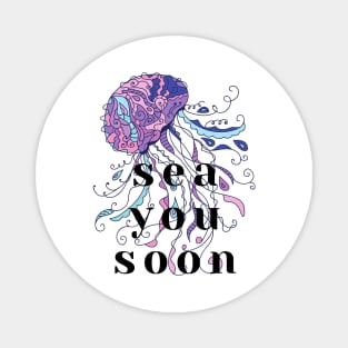 Purple Jellyfish Sea You Soon Magnet